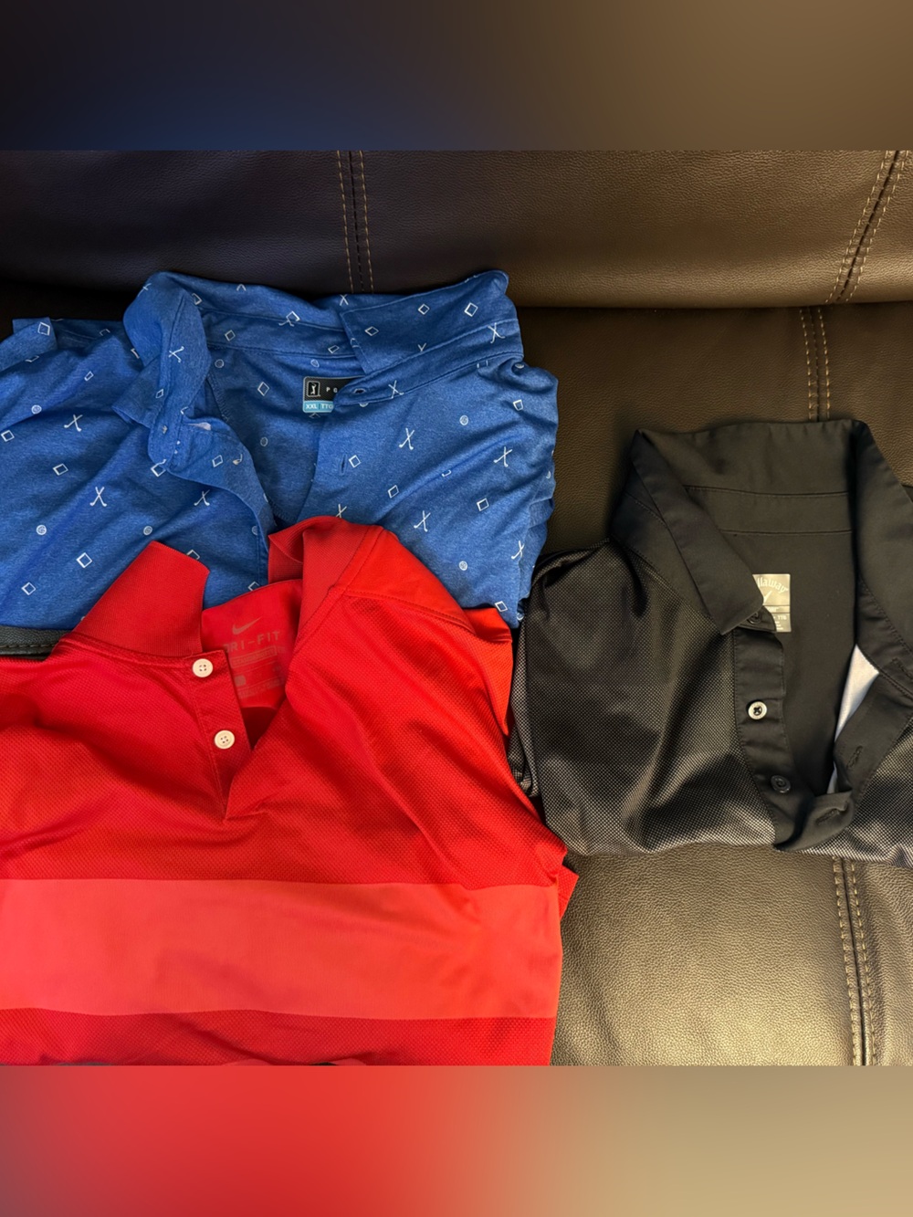 Nike Golf Polo Shirt Red-BluePga - Callaway Black Men's XXL